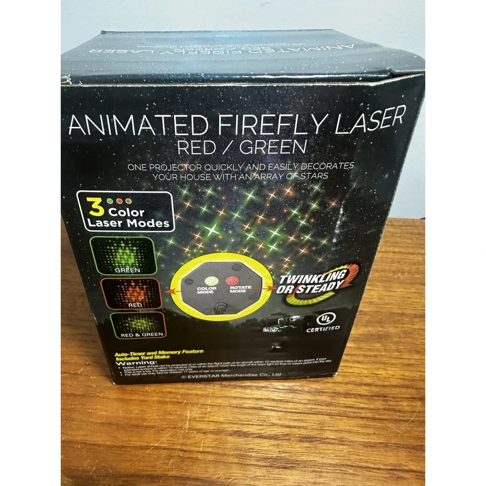 EZ-Illuminations Animated Laser Red Green Stars- Light Show Projector New!!🌟